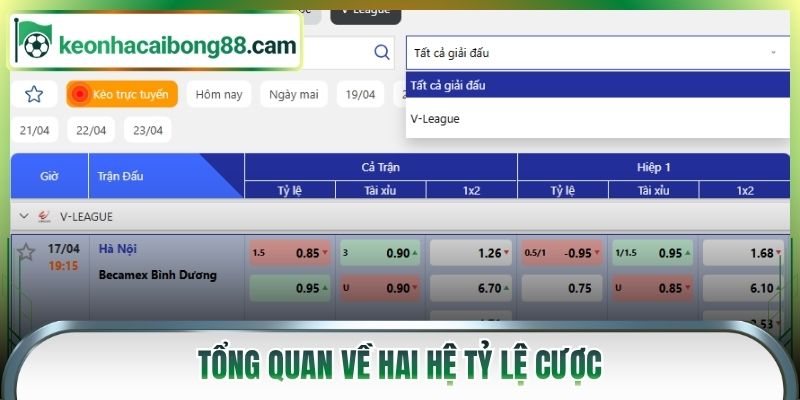 Tổng quan về hai hệ tỷ lệ cược