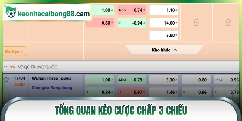 Tổng quan kèo cược chấp 3 chiều